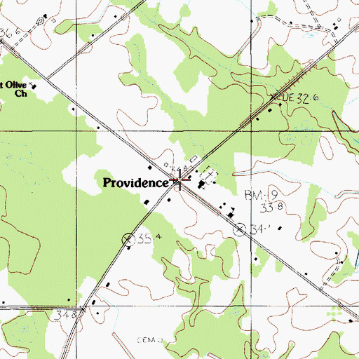 Topographic Map of Providence, SC