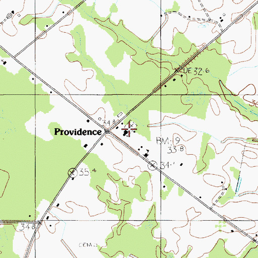 Topographic Map of Providence Church, SC