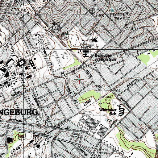 Topographic Map of Quicktown, SC