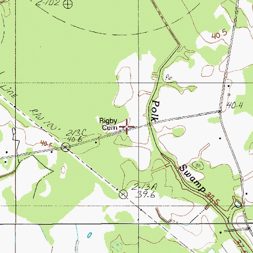 Topographic Map of Rigby Cemetery, SC