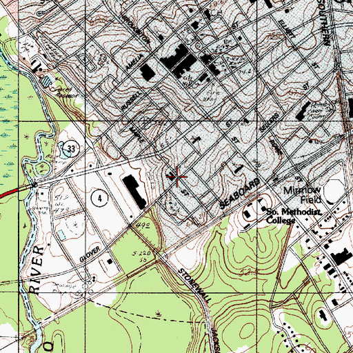 Topographic Map of Riverside School (historical), SC