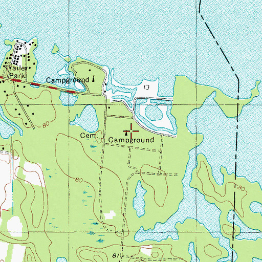 Topographic Map of Rock Pond Campground, SC