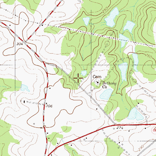 Topographic Map of Rocky Swamp Church (historical), SC