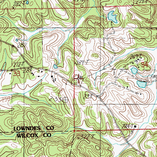 Topographic Map of Oliver Cemetery, AL