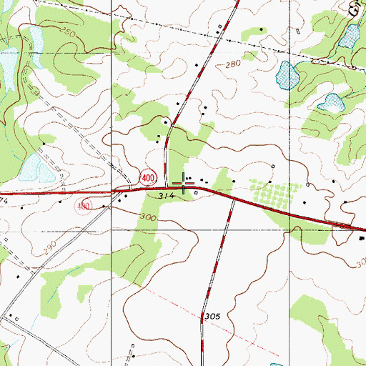 Topographic Map of Saint George School (historical), SC