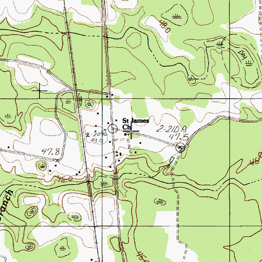 Topographic Map of Saint James Church, SC