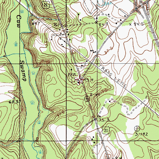 Topographic Map of Saint Johns Church, SC
