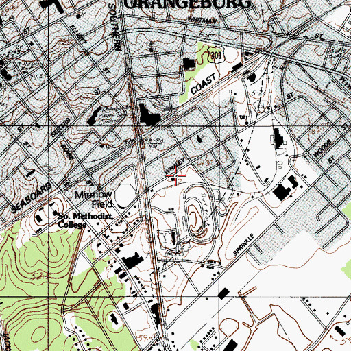 Topographic Map of Saint Johns Methodist Church, SC