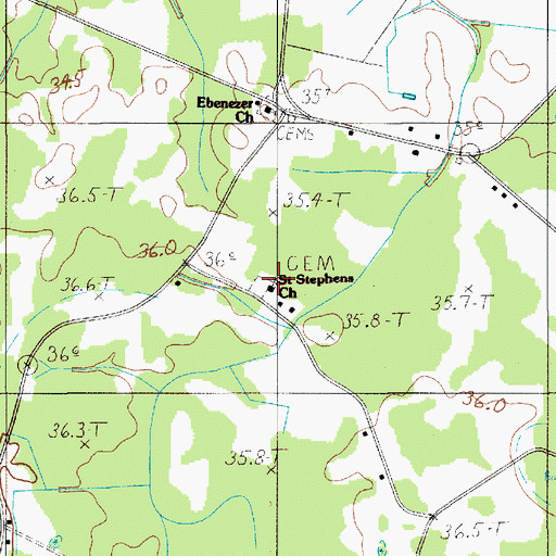 Topographic Map of Saint Stephens Church, SC