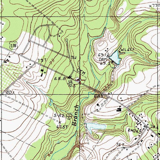 Topographic Map of Saint Stephens Church, SC