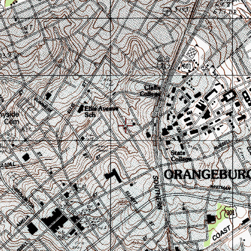 Topographic Map of Sanctified Saints Church, SC
