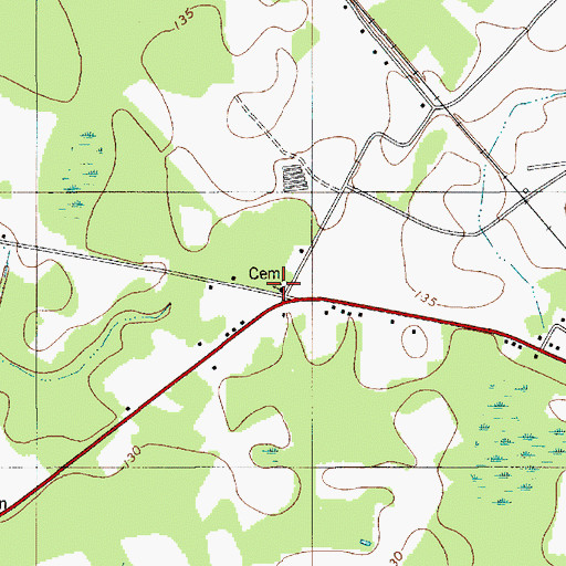 Topographic Map of Sanctified Church, SC