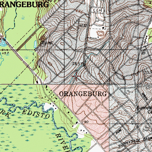 Topographic Map of Scoville Woods, SC