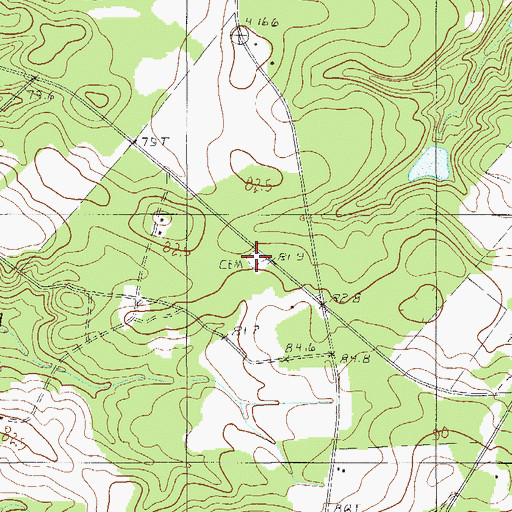 Topographic Map of Shady Grove Cemetery, SC