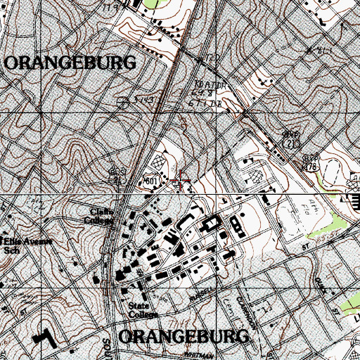 Topographic Map of Sharperson Junior High School, SC