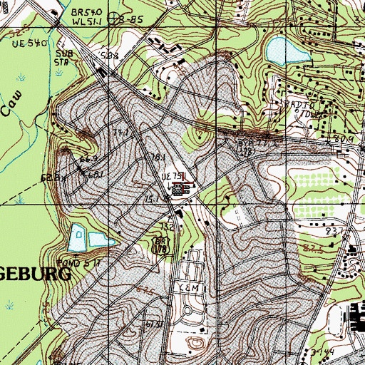 Topographic Map of Sheridan Elementary School, SC