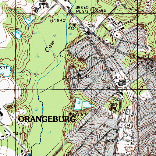Topographic Map of Sheridan Estates, SC