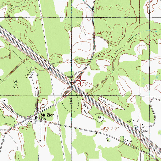 Topographic Map of Shiloh Church (historical), SC