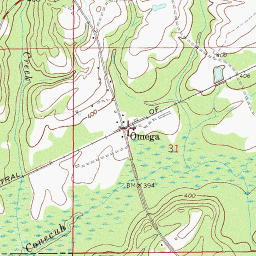 Topographic Map of Omega, AL