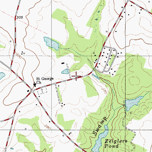 Topographic Map of Snake Swamp School (historical), SC