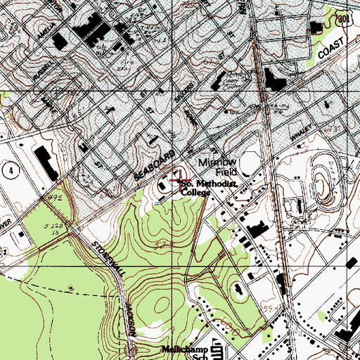 Topographic Map of Southern Methodist College, SC