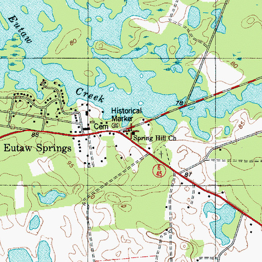 Topographic Map of Spring Hill School (historical), SC
