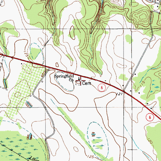 Topographic Map of Springfield Cemetery, SC
