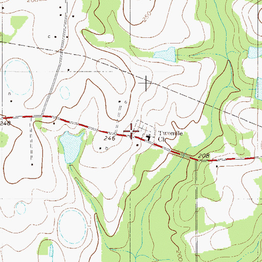 Topographic Map of Two Mile School (historical), SC