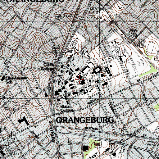 Topographic Map of South Carolina State College, SC
