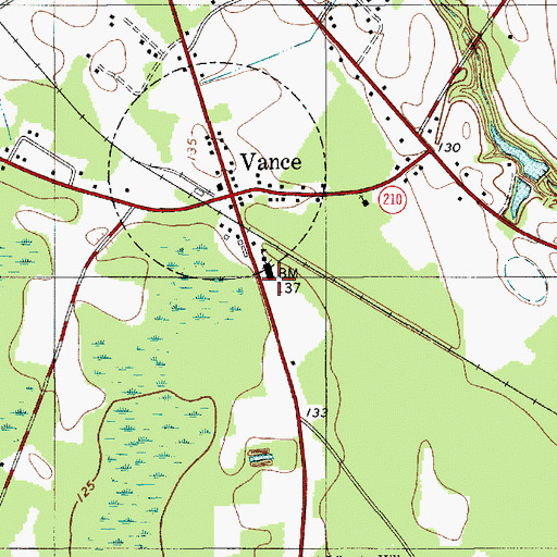 Topographic Map of Vance Providence Elementary School, SC