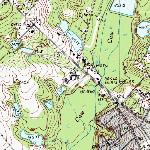 Topographic Map of Wade Hampton Academy, SC