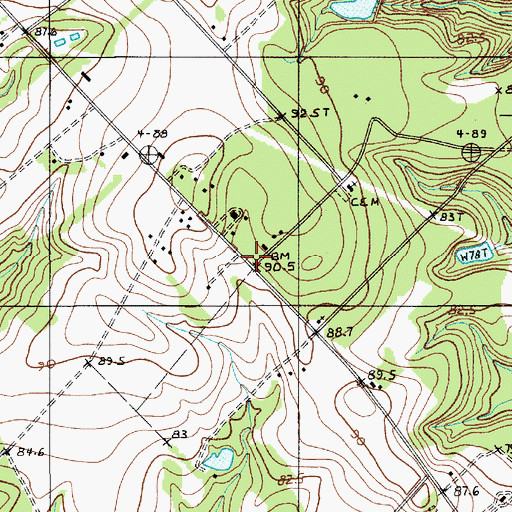 Topographic Map of West Orange School (historical), SC