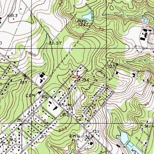 Topographic Map of Woodland, SC