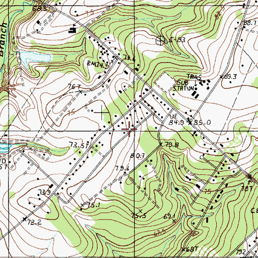 Topographic Map of Woodridge, SC