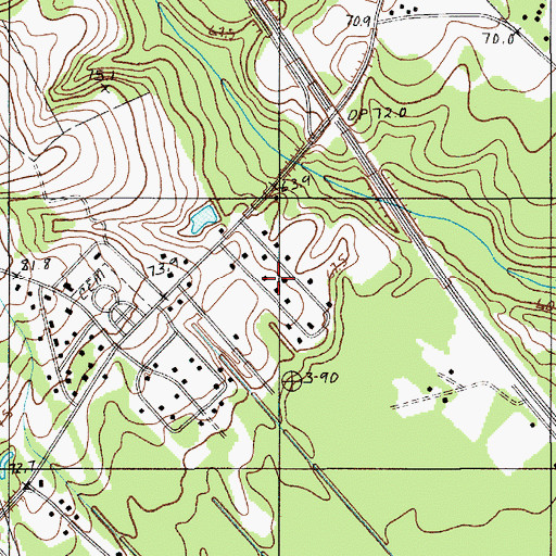 Topographic Map of Wren Village, SC