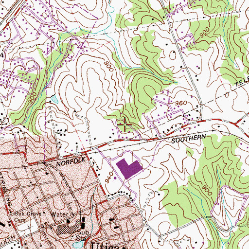 Topographic Map of Bishop Heights, SC