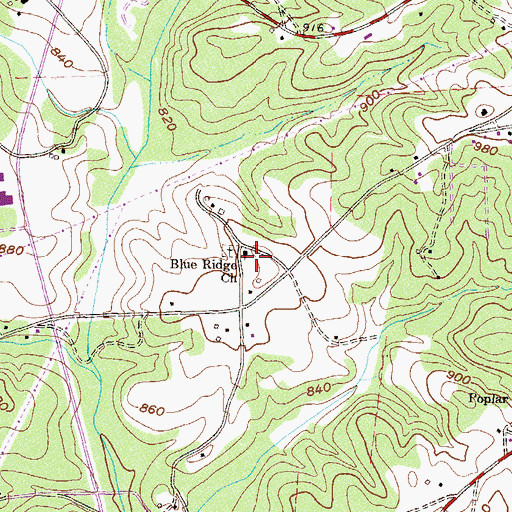 Topographic Map of Blue Ridge School (historical), SC