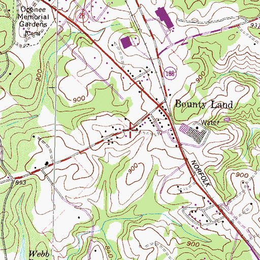 Topographic Map of Bounty Land School (historical), SC