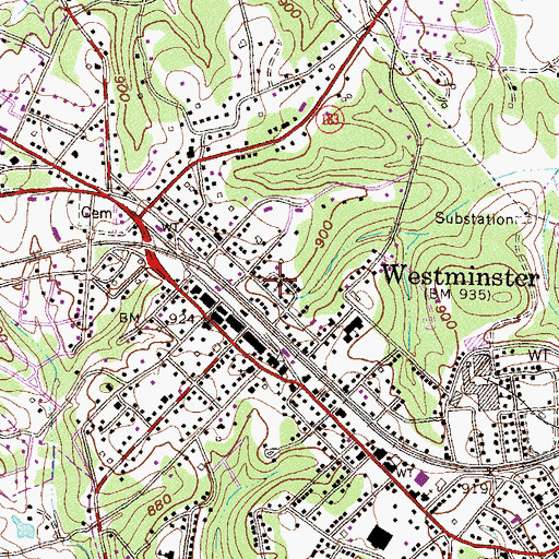 Topographic Map of Cheohee Baptist Church, SC