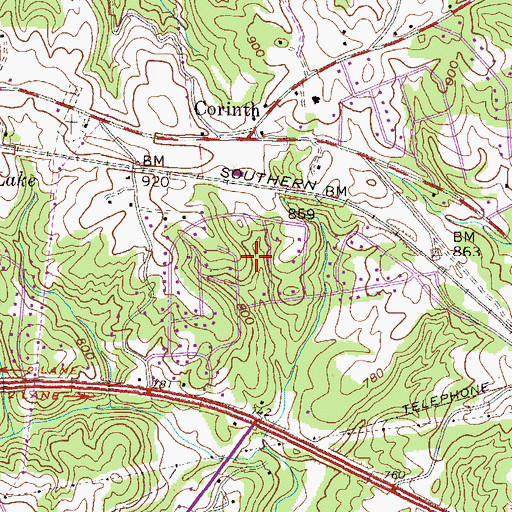 Topographic Map of Cherokee Gardens, SC