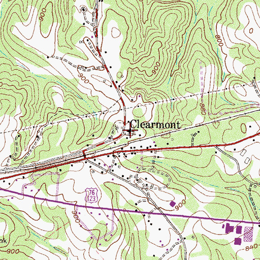 Topographic Map of Clearmont Baptist Church, SC