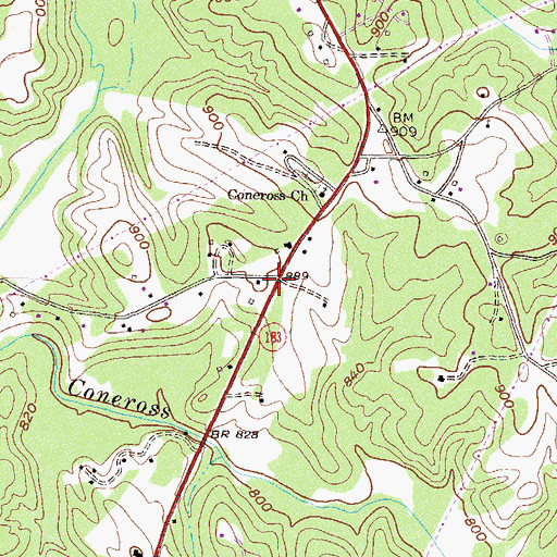 Topographic Map of Conneross (historical), SC