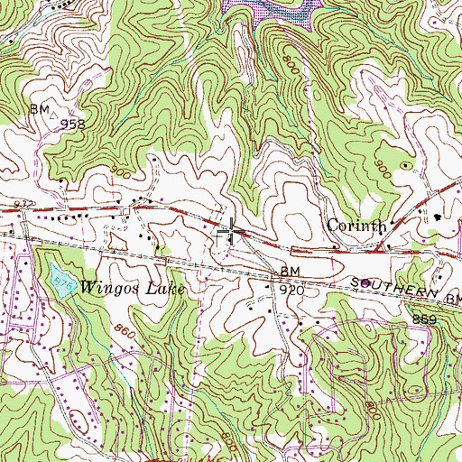 Topographic Map of Corinth Baptist Church, SC
