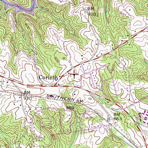 Topographic Map of Corinth School (historical), SC