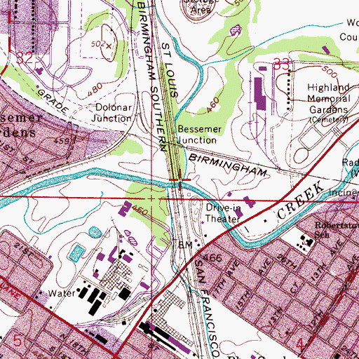 Topographic Map of Opossum Valley, AL