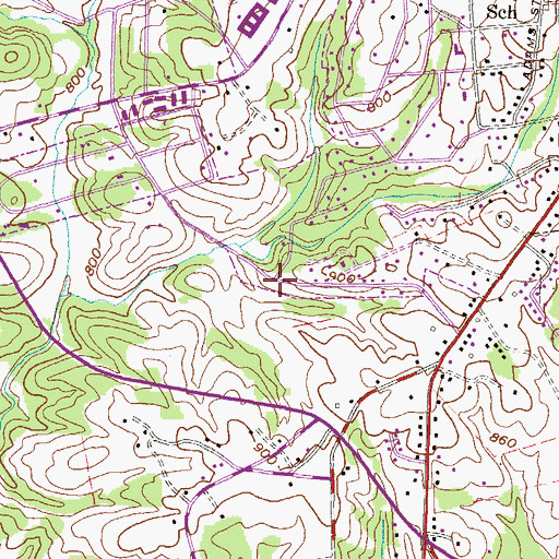 Topographic Map of Dalton, SC