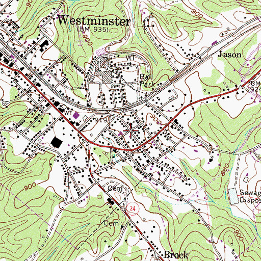 Topographic Map of Eastminster, SC