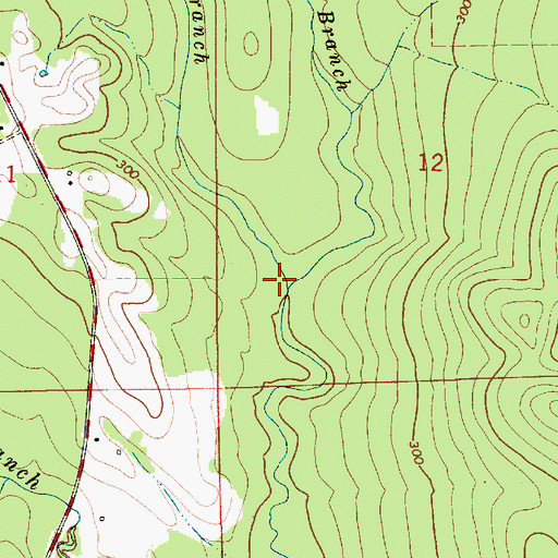 Topographic Map of Orange Branch, AL