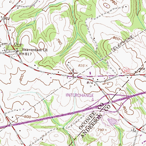 Topographic Map of Fair Play School (historical), SC
