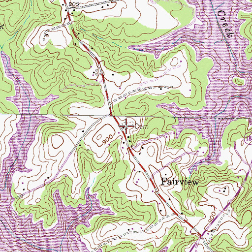 Topographic Map of Fairview Church, SC
